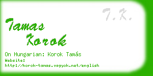 tamas korok business card